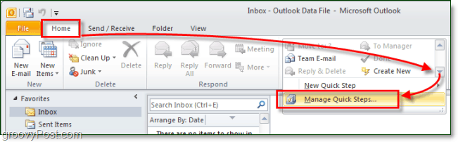 Hvordan lage egendefinerte hurtigtrinn i Outlook 2010
