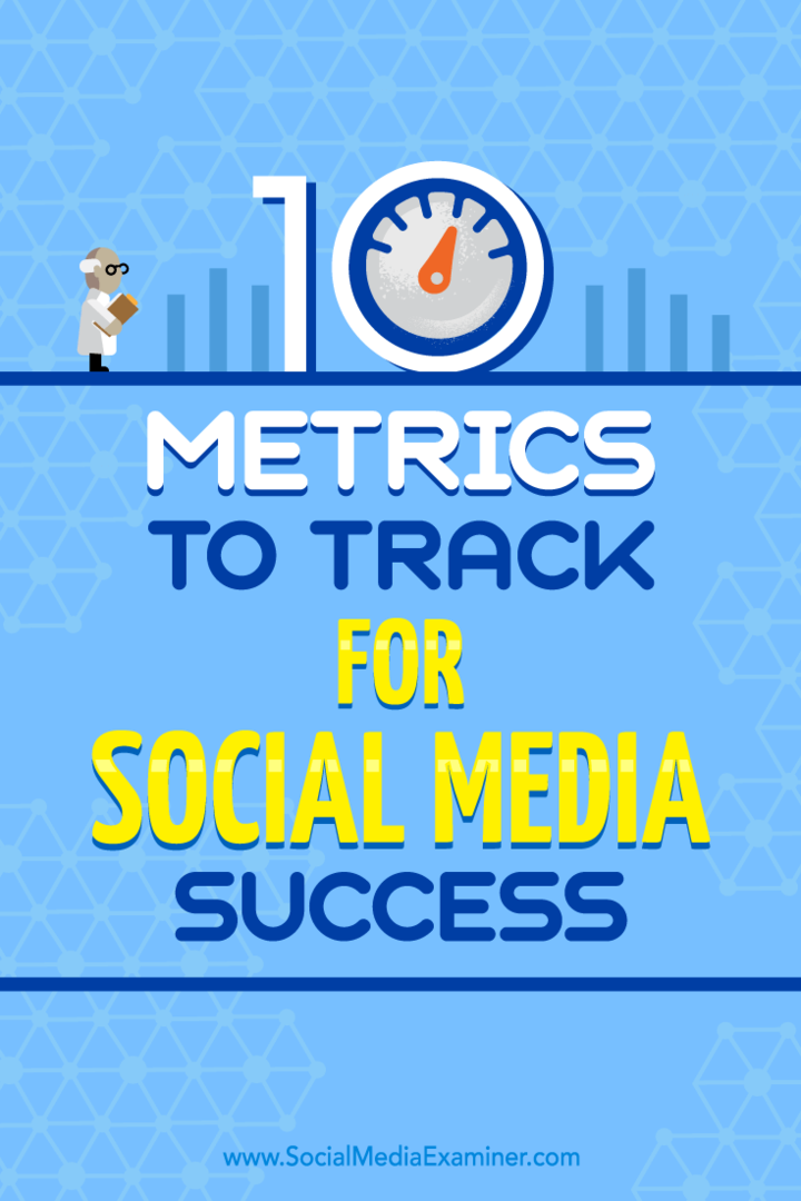 10 målinger å spore for suksess med sosiale medier av Aaron Agius på Social Media Examiner.