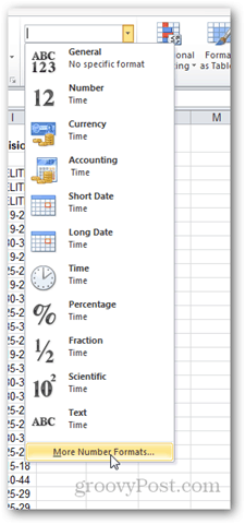 oppdater nummerformatering i Excel 2010