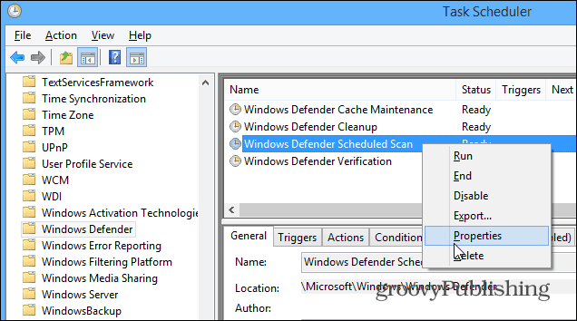 Hvordan planlegge Windows Defender for automatiske skanninger i Windows 8.1