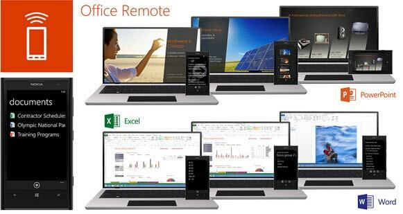 Kontroller presentasjonene og andre kontordokumenter med Office Remote