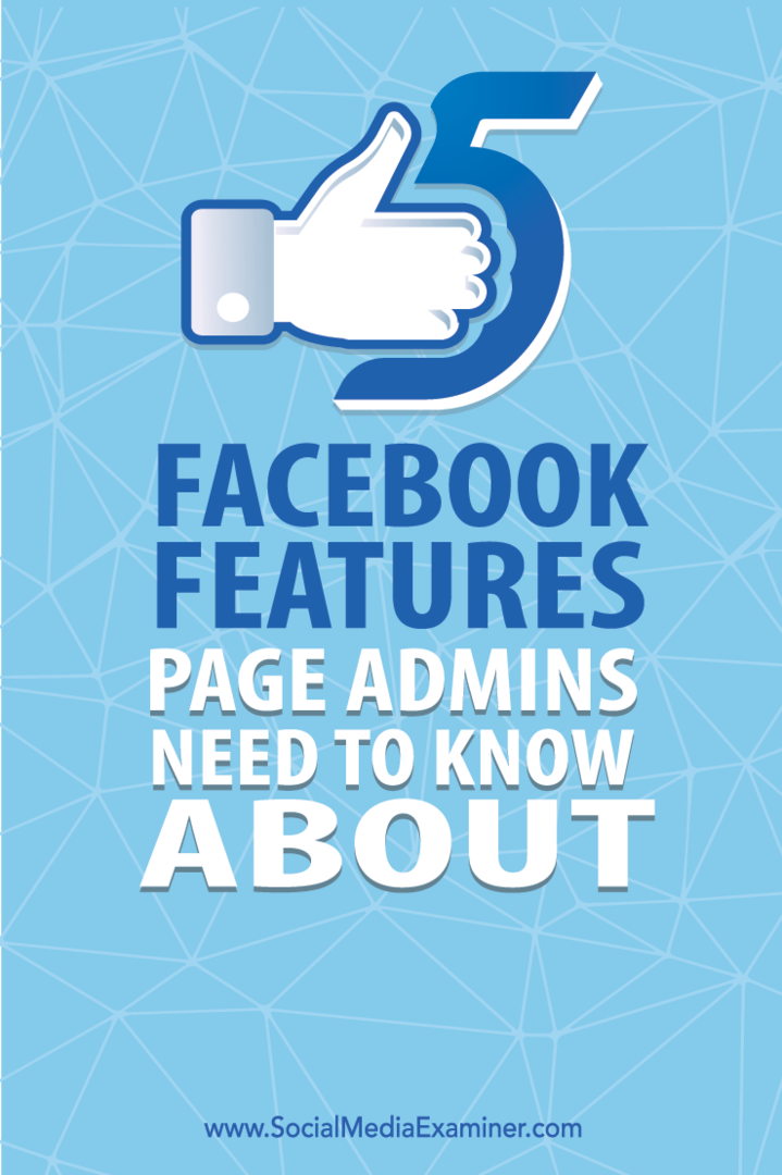 fem facebook-funksjoner for sideadministratorer
