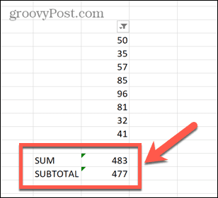 excel delsum vs sum