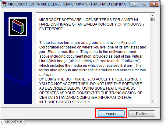 Windows 7 VHD-installasjonslisens