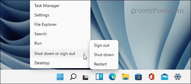 Slå av Windows 11 Start-knapp