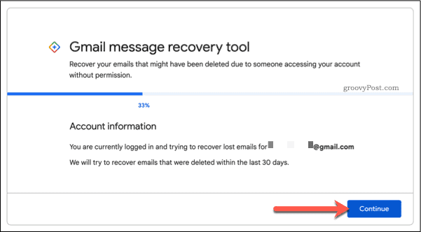 Gjenopprette Gmail-e-poster via et støtteskjema