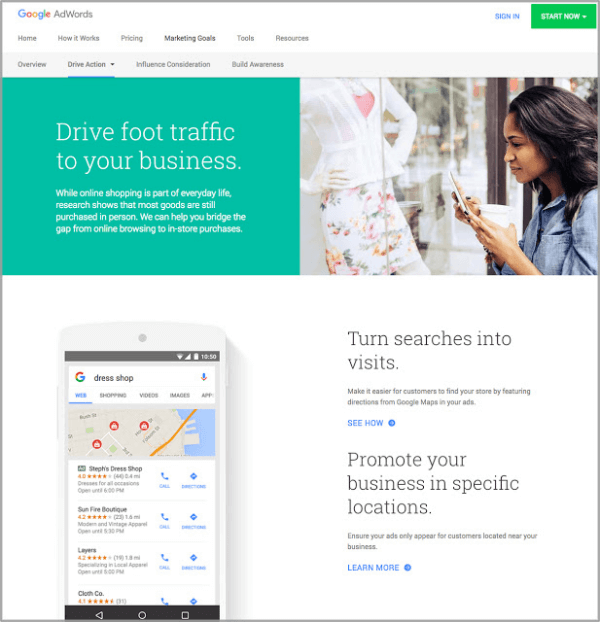 Google lanserte et nytt AdWords-nettsted som setter markedsføringsmålene dine i sentrum og viser deg hvilke annonser som fungerer best for å nå disse målene.