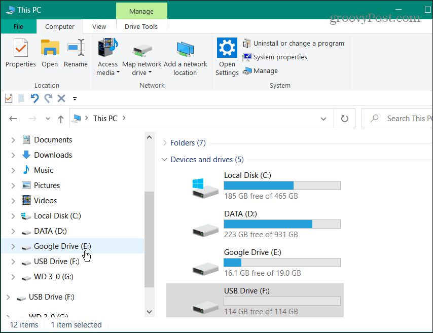 Google Disk lagt til File Explorer