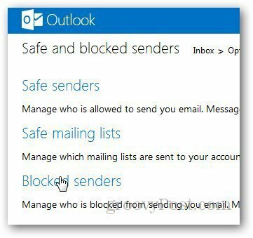 Outlook blokkerte liste 3