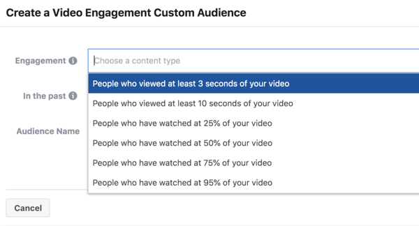 Facebook ThruPlay Optimization tilpasset publikum for videoannonseforlovelse.