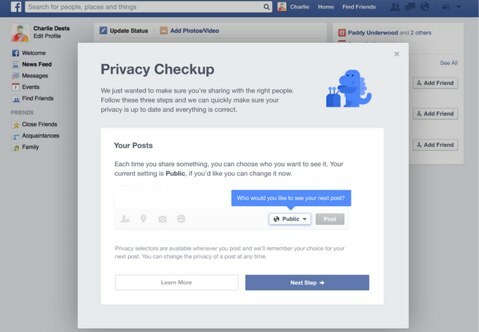 facebook personvern sjekk