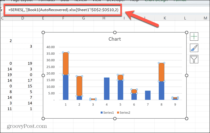 excel-diagram ekstern lenke