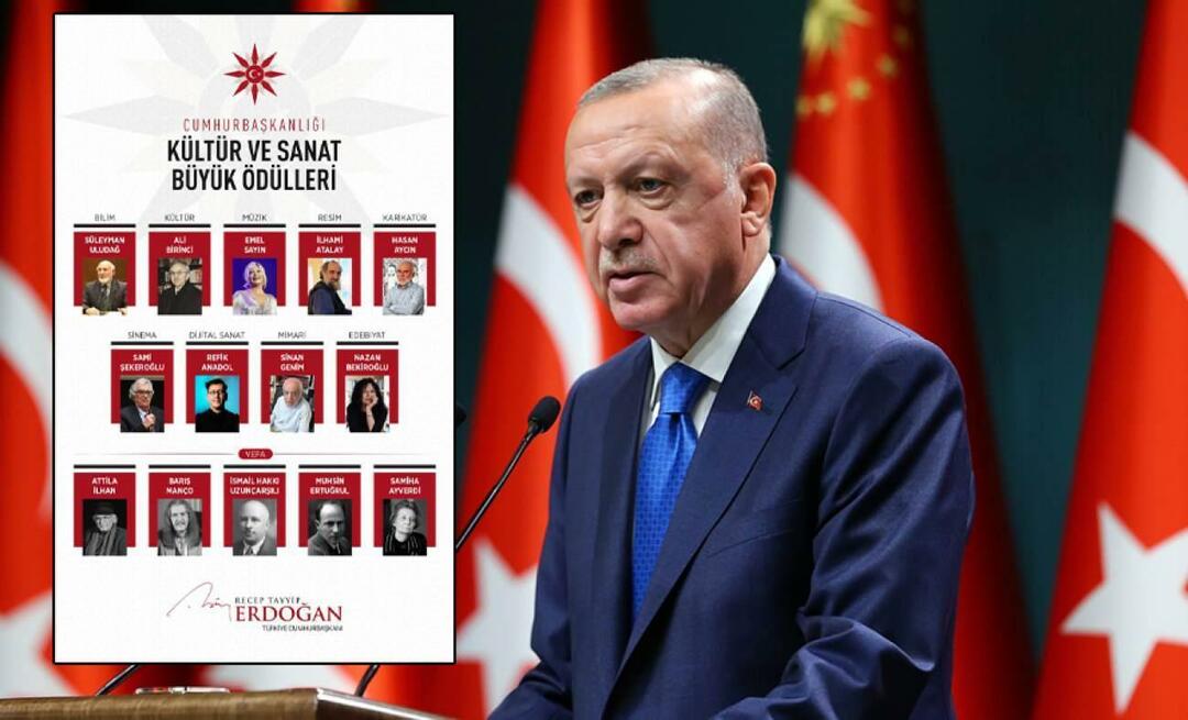 President Erdoğan delte vinnerne av "2023 Presidential Culture and Arts Grand Prize"