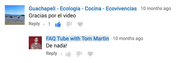 Svar på YouTube-kommentarer på kommentatorens språk.
