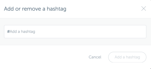 Legg til en hashtag på Iconosquare-dashbordet.