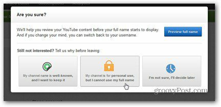 youtube ekte navn nekter å bruke fullt navn