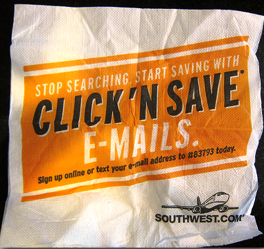 e-post markedsføring serviett kampanje
