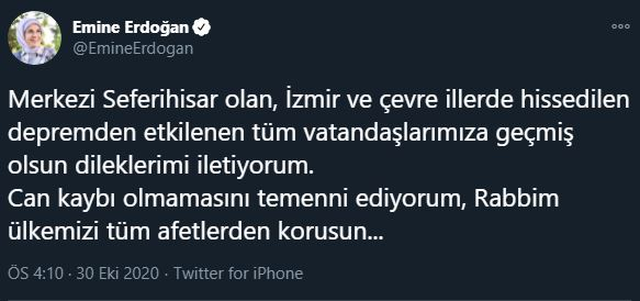 deling av jordskjelvet i emine erdoğan