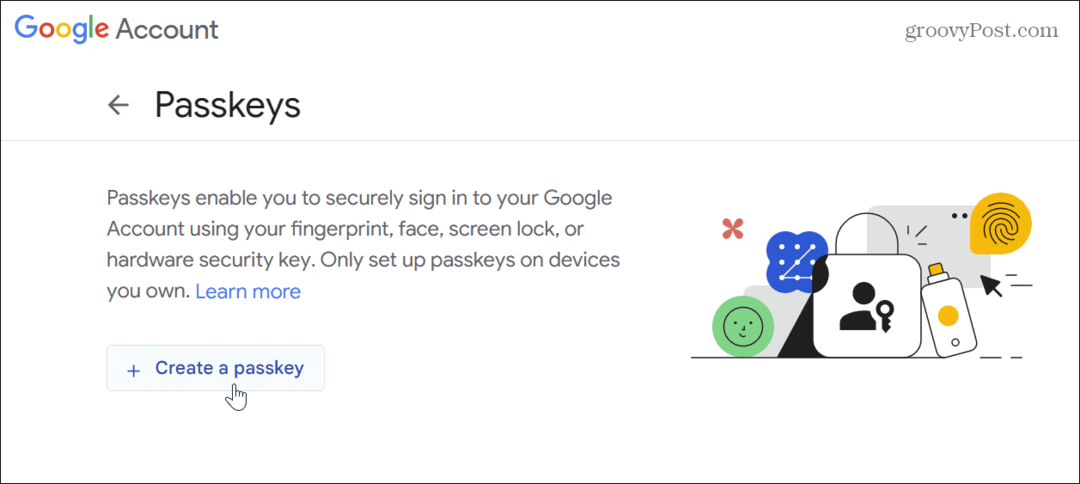 Slik oppretter du en adgangsnøkkel for Google-kontoen din