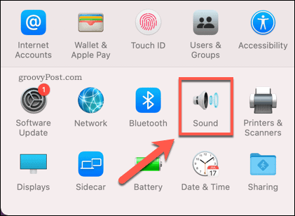 Åpne Sound Options-menyen på Mac