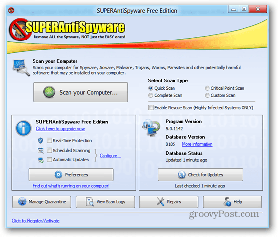 SuperAntiSpyware er et Awsome Anti-Malware-verktøy