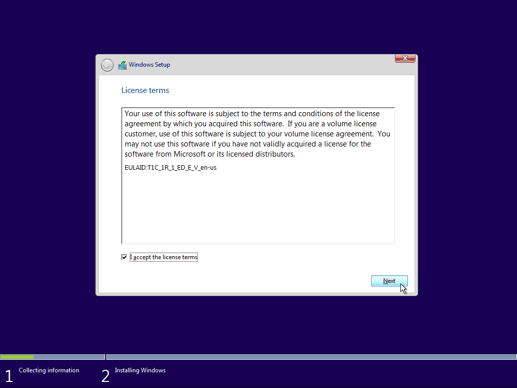 03 EULA Windows 10 Clean Install