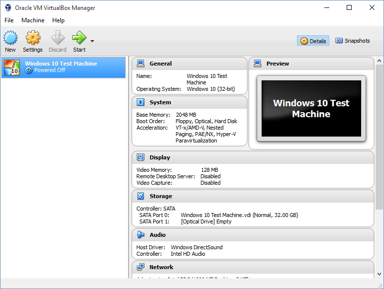 08 Fullfør VM-konfigurasjon (installering av Windows 10)