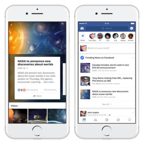 Facebook redesignet Trending resultatsiden på iPhone og tester en ny måte å gjøre det enklere for brukere å finne en liste over populære emner i News Feed.