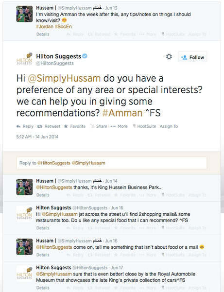 hilton foreslår tweet