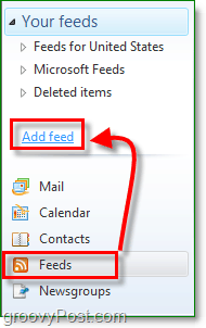 legg til en RSS-feed i Windows Live Mail