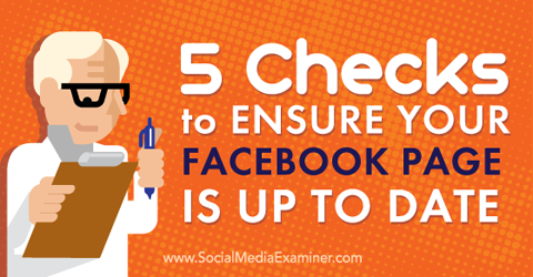 sjekker for å sikre at facebooksiden din er oppdatert