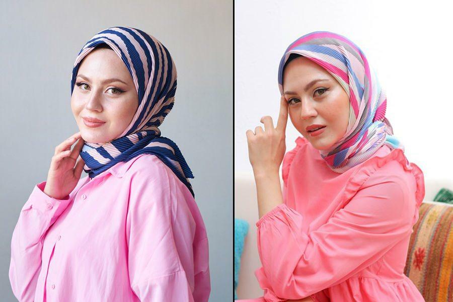 kvinner hijab plisserte skjerf modeller mooncorn