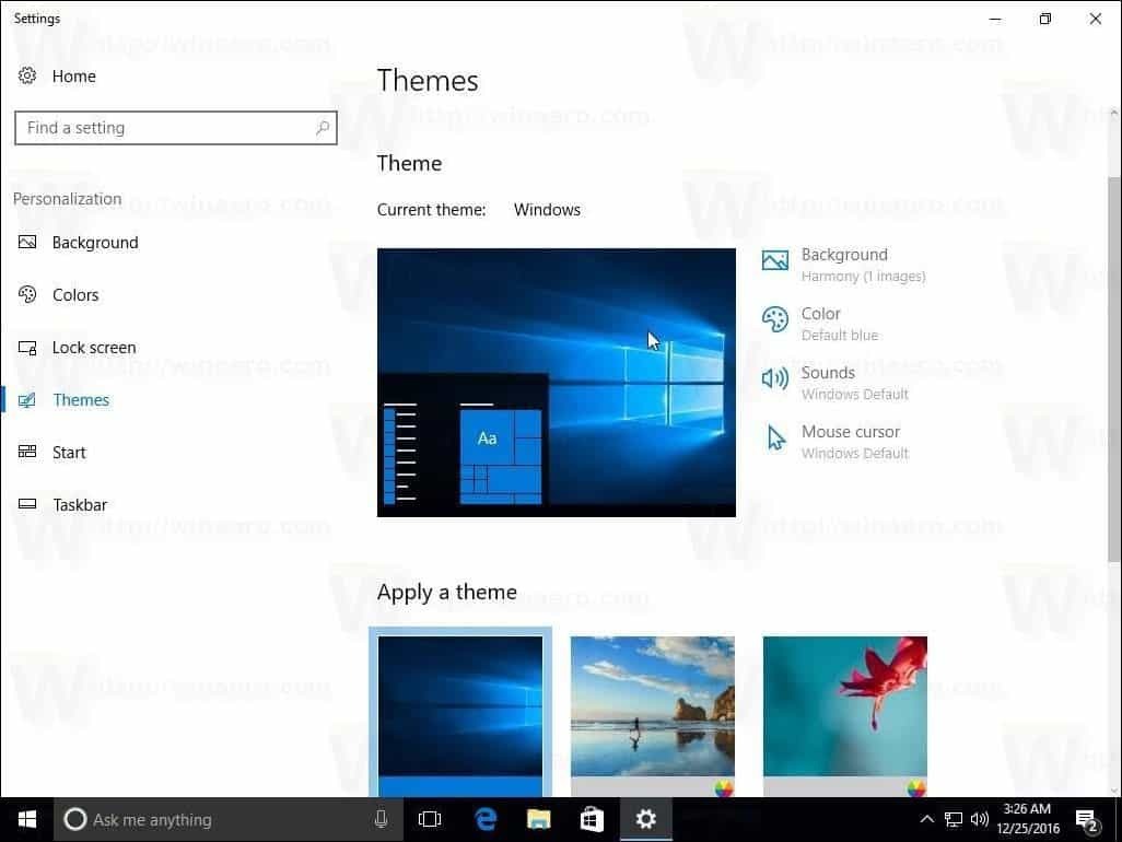 Temaer Windows 10 Creators oppdaterer 1703