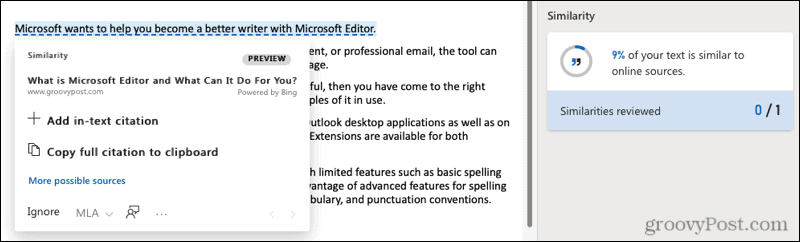 Microsoft Editor nettlikhet