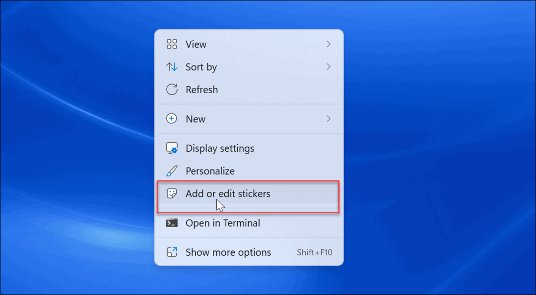 aktiver skrivebordsklistremerker på Windows 11