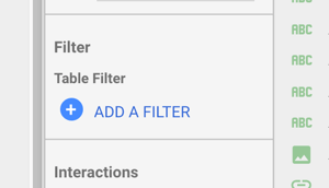 Bruk Google Data Studio til å analysere Facebook-annonsene dine, trinn 17, alternativ for å legge til et filter under filter og tabellfilter