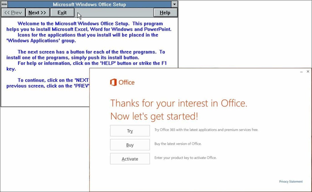 En titt på 25 års Microsoft Office (da og nå)