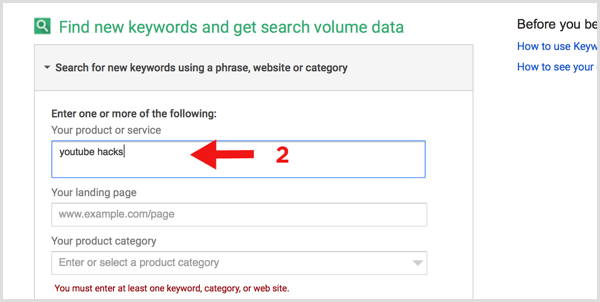 Google Keyword Planner søker etter nye søkeord