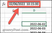 Excel-tidsstempler med datoer og klokkeslett