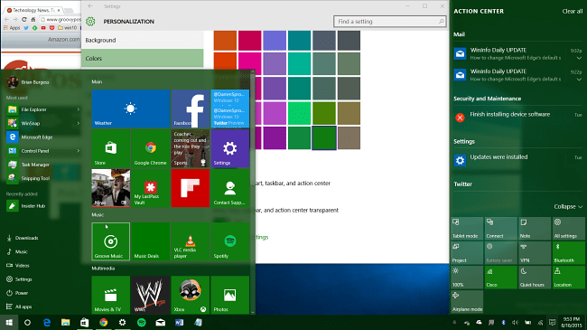 En titt på de nye fargealternativene som kommer til Windows 10
