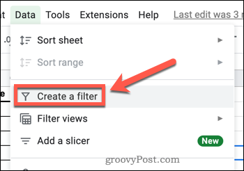 Opprette et filter i Google Sheets