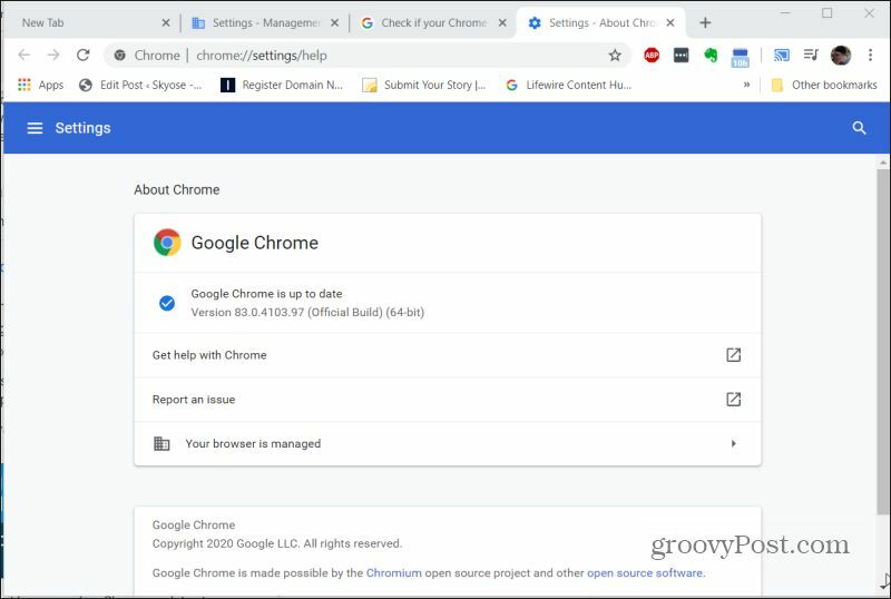 google chrome oppdatert