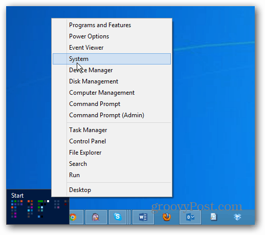 Windows 8 Power User-meny