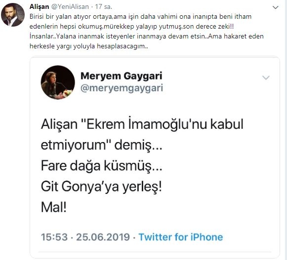 Sterk reaksjon fra Alişan: Jeg vil sende dem alle til rettsvesenet