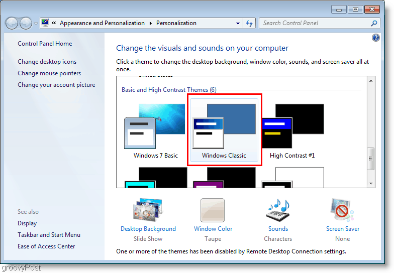Windows 7 Endre tema til klassisk