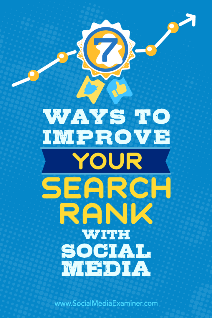 Tips om syv måter du kan forbedre søkerangeringen på ved hjelp av sosiale medier.