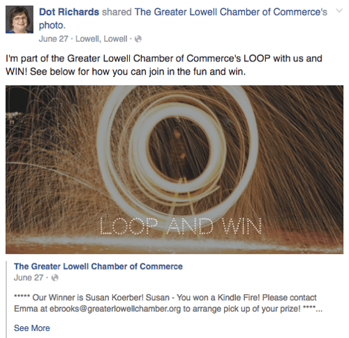markedsføre facebook loop giveaway på profil