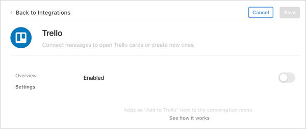 Installer Trello-integrasjonen i Front-appen.
