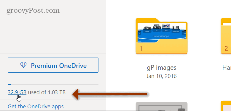 OneDrive lagringsplassnett