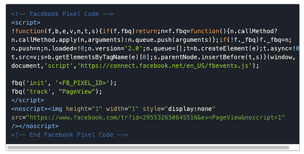 Initialiseringspikslet for Facebook må utløses før en tilpasset kode.